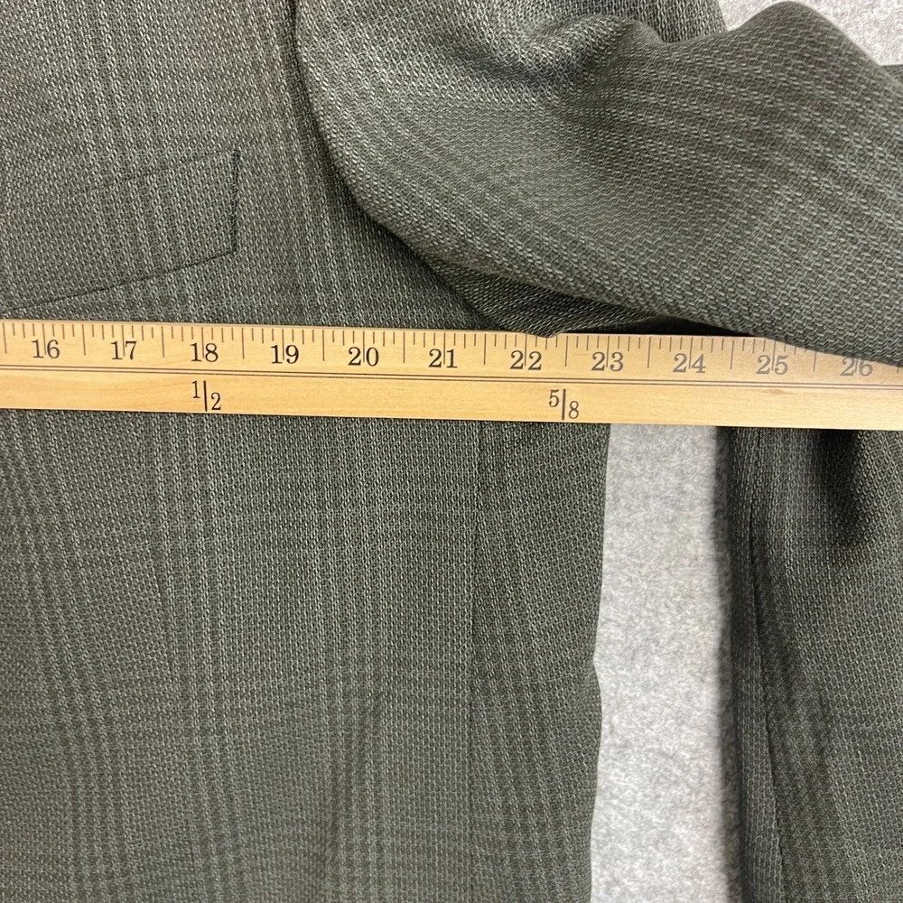 VTG Hugo Boss Blazer Sport Coat Mens 46R Gray Windowpane 3 Button Germany FLAWS